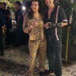 Sanjjanaa Instagram – Best friends @rameshdembla & @sanjjanaagalrani , spotted . 

At the launch of @playboy #bengaluru , 

Spotted Sanjjanaa Galrani wearing co -ord set by @ethnixvogue_revolutions .