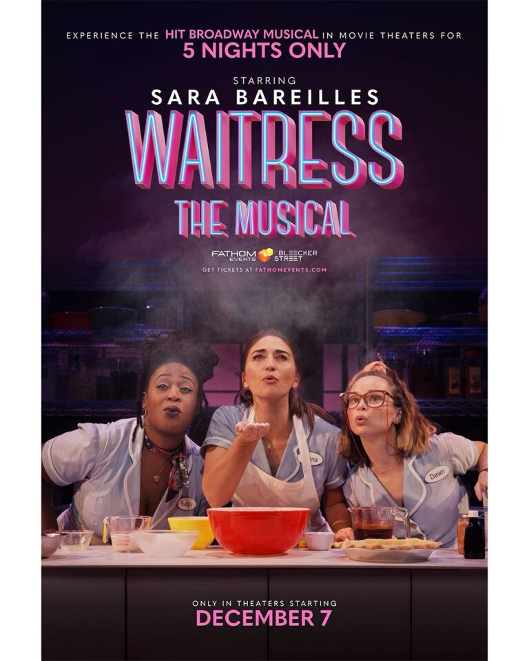 Sara Bareilles Instagram - This is a moment I have been waiting for on bated breath. To get to announce that this movie will be seen in almost 1000 theaters across the country is an extraordinary moment. In darkness we look for moments of light and this is a supernova for me. Please join us and share this news that tickets for WAITRESS: THE MUSICAL are officially on sale and our sweet as pie fans are the first to get a taste of this movie magic! Get your tickets now and savor the magic of this baked from the heart five-night only event co-presented by Bleecker Street and Fathom Events! Coming to theaters starting December 7. #WaitressTheMusical @bleeckerstfilms See you in December! #sugarbuttercinema