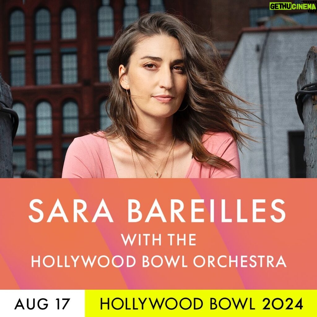 Sara Bareilles Instagram - Well this is a f*cking dream come true✨— I am coming back to the Hollywood Bowl on August 17, but this time with the Hollywood Bowl Orchestra! I will be playing my music…reimagined for the extraordinary collaboration with these world class players. I have never heard my songs quite like this and I’m over the moon to dive in. Come spend a summer evening under the stars at one of my favorite places on earth. ❤️🌱🌙✨ Ticket packages are available now and single tickets go on sale May 7. LINK IN BIO. @hollywoodbowl #HollywoodBowl #ForeverSummer 📸 @shervinfoto