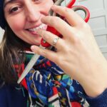Sara Bareilles Instagram - We have been engaged for a year and this is the ring we chose- we picked it up yesterday. We bought the gold leaf at an arts fair in Mexico City last December because looking for a ring started to feel like it was distorting and eclipsing the beauty of choosing each other. Joe found this ring at an antique store upstate. I was buying tiny lamp shades. (So cute!) It didn’t fit my finger so I was scared to take the leap. I had been thinking I should go get something custom or really hunt for the “right ring” so I balked at it. We drove back to our house without it and talked about the concept of the ring. That it is something he wants to give me, not just get for me. That the leap of faith of not quite knowing if it was “the one” is just that. A leap of faith. And isn’t that life? I look at this ring and think of his big blue eyes and how sometimes they are pleading with me to let go and grow into something new with him. So I did. And we got it the next day and got it sized and now I just love that I see him when I look at it- I like looking at you @joetipps. Exceptional “hand holding things” pictures were taken by me. Please credit me I’m a very important photographer.