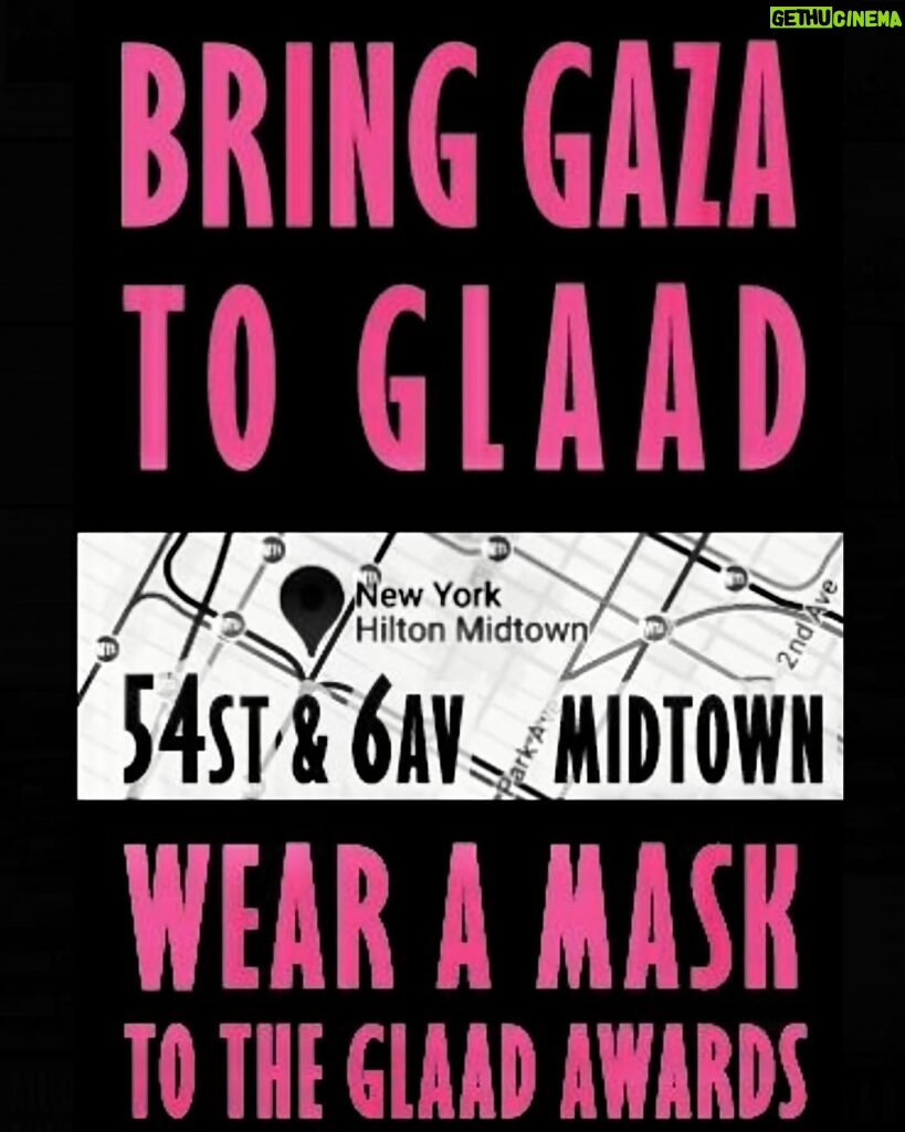 Sara Ramirez Instagram - 📢📢 HAPPENING NOW: JOIN US ‼️ THE HILTON MIDTOWN, 54ST & 6AV, BRING GAZA TO GLAAD ‼️ OFF YOUR SCREENS, & INTO THE STREETS ‼️ FOR QUEER PALESTINIANS FACING GENOCIDE ‼️ JOIN ACT UP & PEOPLE OF CONSCIENCE DEMANDING GLAAD & ALL QUEER PEOPLE IN MEDIA TO: PLATFORM PALESTINIANS, CALL FOR CEASEFIRE, OPPOSE GENOCIDE, & **DROP THE ADL** 🚫 WHEN STUDENTS AND MUSLIMS ARE UNDER ATTACK, WHAT DO WE DO? STAND UP, FIGHT BACK! 🔺🔺🔺 WE SAY NO TO RACIST FEAR, WE LOVE PALESTINIANS HERE! 🗽❤️🇵🇸 FIGHT AIDS, FIGHT GENOCIDE, FIGHT HATE, FREE PALESTINE! 🍉🏳️‍🌈🏳️‍⚧️ #ALLEYESONRAFAH #DROPTHEADL