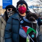 Sara Ramirez Instagram – None of us are free until all of us are free. 🍉
.
.
First pic by @madisonswart of me, @trudy0nduty and Mio in D.C. at the March for Gaza on Jan 13th, 2023. We are masked with winter coats on, and I am carrying Mio in a pet backpack on my front with a Palestinian flag hanging off it. We are against Islamophobia, anti-semitism, and genocide. We are against the U.S. government funding these horrific dehumanizing atrocities and we felt it necessary to show up with our queer, non-binary and trans community, which included trans Egyptian Palestinians. Lgbtqia2s  community exists worldwide and will not be forgotten. Some like to pass around this tired narrative that we have no business advocating for Palestinian lives because they say that if we were in Gaza a certain kind of violence would be perpetrated on us that wouldn’t in the U.S. Well, Im feeling for those folks and their projections. I’m also here to remind them that here in the U.S. LGBTQIA2S  people are still being murdered and discriminated against for being queer – in particular Black, Brown and Indigenous trans and non-binary communities. The point of including us in all spaces is to remind everyone that none of us are free until all of us are free. Humans have a history of violence throughout the world- this is nothing new. And liberation is for ALL OF US. So get used to us being present and accounted for. We matter, whether we’re in the U.S., the Congo, Sudan, Puerto Rico, Haiti, Hawaii or Gaza. And I am sending you all love, no matter how deeply you are hurting. 
.
.
.
Second pic is by @dj_lehrhaupt of the back of a pair of sneakers that say Free Palestine on the backs of the heels.