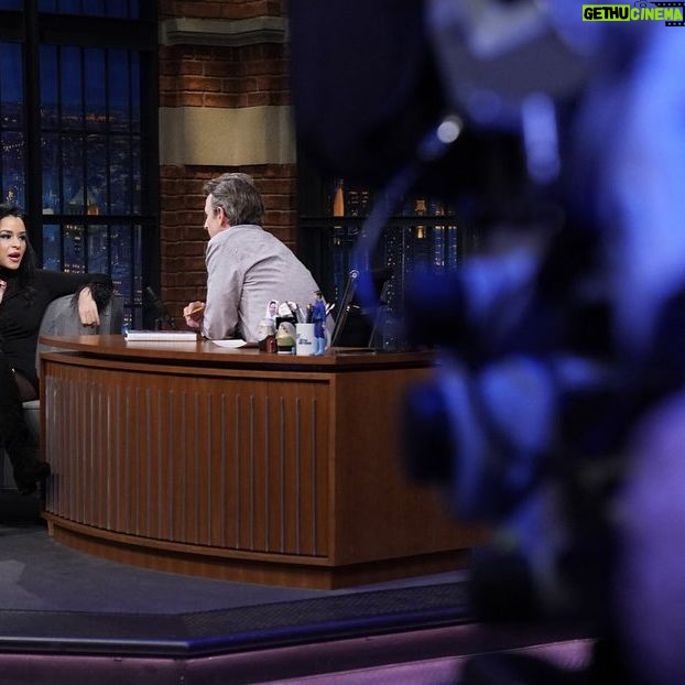 Sarah Cooper Instagram - I’m the luckiest human being alive. Thank you @latenightseth ! Watch tonight ❤️❤️❤️ thank you @lloydbishop / ©NBCUniversal and @artistrybyfjorela and @duttonbooks and @adam_bramson and @kovertcreative !