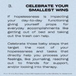 Sarah Gilman Instagram – hello from a persistent depressive episode. i’ve been feeling a bit hopeless lately and afraid to talk about it, and i suspect i’m not the only one. as a reminder (though it doesn’t make the feeling easier), hopelessness is a normal reaction to big, difficult life events like grief, break-ups, life changes, and of course major news coverage around particularly upsetting/tragic events. you shouldn’t be ashamed of hopelessness, but i would also hate for you to sink into it and to let it take over you. 

i was searching for  some antidotes to this feeling and stumbled onto this article from @officialwondermind, called 10 Very Good Ways to Deal With Hopelessness by Sam Brodsky, that I particularly liked because of its mixture of research/actionable suggestions/examples (my brain has been a bit sad and fuzzy so I’m appreciating the concrete instructions). I’ve put a few of the tips onto slides to share with you in case it helps, but I highly recommend checking out the actual article, which is a bit more detailed.  i’m also tagging a number of relevant organizations on the pertinent slides. sending hugs and love in this tumultuous time. 

and please please please, when you have the opportunity, choose kindness over hate.

https://www.wondermind.com/article/hopeless/