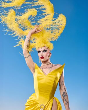 Sasha Velour Instagram - Watch the first episode of @werehere Season 4 tonight on @hbomaxes, 9pmEST/6pmPDT. Stream tomorrow on @streamonmax!

Photos @thedragseries (from my recent visit to UBC in Vancouver)
Dress @gloria_swansong 
Headpiece @serand_create 
Jewelry @sorrelloriginals