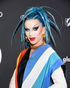 Sasha Velour Instagram - Wearing @christopherjohnrogers, @misho_designs jewelry, and custom dyed hair by @johnnovotny for the @glaad awards last night. (Studio photos by @mettieostrowski)

I was nominated for “Outstanding Live TV Journalism – Segment or Special” for my appearance on Good Morning America last year about the drag ban. I also presented the award for “Best Reality Program” with my We’re Here sisters and the brilliant @brotherjones_ who spoke about the need for lawmakers to focus on stopping actual violence and injustice instead of targeting the LGBTQ  community. 

As a final note, I was moved by the protesters outside and inside to investigate the partnership between GLAAD and the Anti-Defamation League. Although the ADL has helped track anti LGBTQ  hate across the country, they have destroyed their own credibility by consistently labeling human rights advocacy for P@ lestine as antisemitism, vilifying protestors, and working to suppress all activism for G @ za. The actions of ADL are not consistent with our standards for justice as a queer community, and I urge institutions like GLAAD to publicly suspend all future work with them and support queer Palestinians. None of us will have liberation until all of us do. 

Getty photos @taylorehill and Kristina Bumphrey
