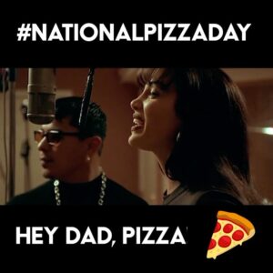Selena Quintanilla Instagram - It’s National Pizza Day! 🍕 

Fun fact: Selena’s favorite pizza was medium pepperoni pizza from Pizza Hut. What are your favorite pizza toppings? 

#NationalPizzaDay #SelenaMovie25 #HeyDadPizza

¡Es el Día Nacional de la Pizza! 🍕 

Dato curioso: La pizza favorita de Selena era la pizza mediana de pepperoni de Pizza Hut. ¿Cuáles son tus ingredientes favoritos para la pizza? 

#DíaNacionalDeLaPizza #SelenaMovie25