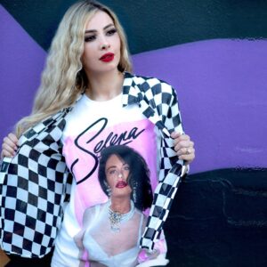 Selena Quintanilla Instagram - 👚NEW MERCH FRIDAY👕
New Design! Pink Selena White Tee
100% Cotton Unisex Crew Neck
AVAILABLE NOW only at www.q-productions.com
