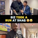 Shaquille O'Neal Instagram - NO ONE is safe in the studio … Biz lined up ‘Shaq Hyman’ in the Green Room ☠️