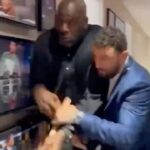 Shaquille O'Neal Instagram - NO ONE is safe in the studio … Biz lined up ‘Shaq Hyman’ in the Green Room ☠️