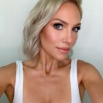 Sharna Burgess Instagram – Got glammed today and had to document it. ‘Tis a rare occasion these days. Thanks to the amazing @emmawillishmu that rocked both hair and makeup and made me feel beautiful 🤩 

The last 2 are my current state. Smudged make up, oily face, lashes ripped off, no ring light and no filter. Just keepin it real. Skin has texture, wrinkles and all sorts of imperfections. Just incase instagram had you forget that 😘

Also @iheartradio LETS FREAKING GO! I’m so excited for this finally happening 🤩