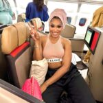 Sharon Ooja Instagram - Touchdown joburg!!!! @naijaonnetflix we are about to make it a movie !!!! Bridgeton season 3 is upon us !!! In a few hours 🤭 #netflix #happygirl