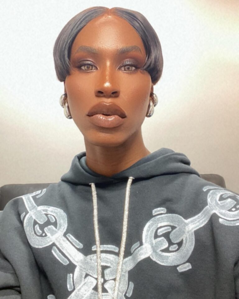 Shea Couleé Instagram - My gender affirming bob and I are wishing you all a happy and safe Friday 🥰😘 Wearing @wearechains