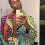 Shea Couleé Instagram – Yesterday we celebrated or friends @jeffrey.mcinnes & @will_tople’s wedding. So you know I had to bust out the rainbow gradient dot @christopherjohnrogers suit…🌈