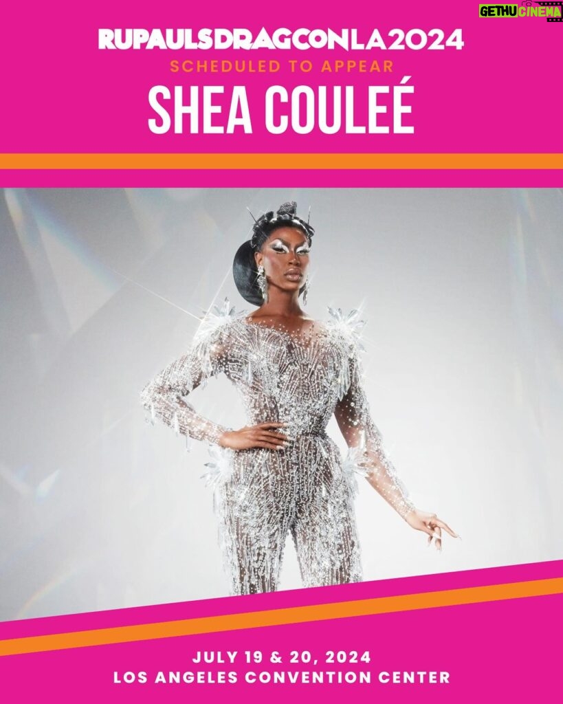 Shea Couleé Instagram - So excited to be back at @rupaulsdragcon L.A. this July ✨ I’ll be at the convention both day’s meeting and greeting all of your gorgeous selves!! But there’s more 💋 Sad you won’t be seeing The Love Ball next week?! Well lucky for you we’ve rescheduled our Los Angeles show to Friday July 19th at The Belasco — tickets and VIP packages on sale now, full lineup TBA soon!!