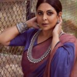 Shefali Shah Instagram - 💙💜 Saree @anavila_m Jewellery @silverstreakstore Photography @nupuragarwal__ Stylist @radhikamehra Make up @pallavisymons Hair @sandhyabellarae Assisted by @styleby_foram Assisted by @imraj_gupta