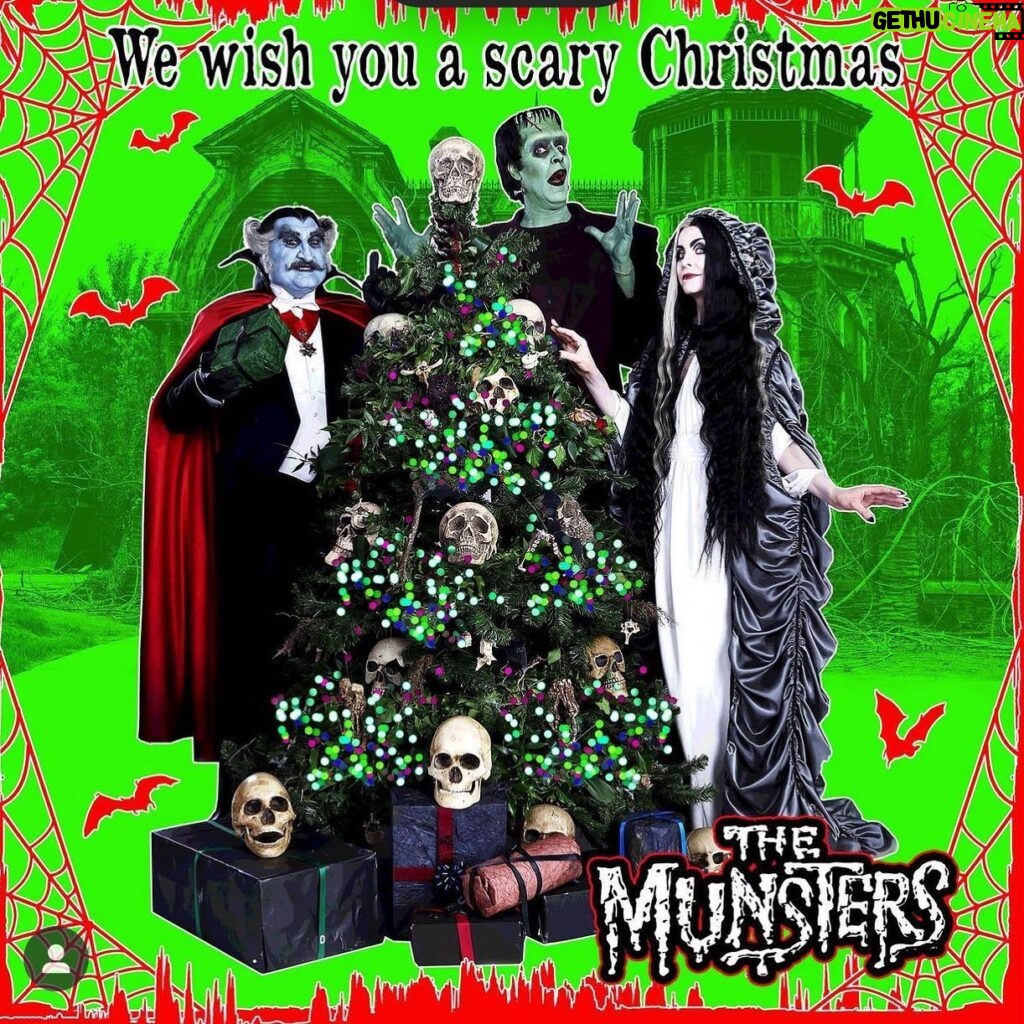 Sheri Moon Zombie Instagram - Wishing you a very merry, scary Christmas🎄💜🎄#themunsters #lilymunster #thecount #hermanmunster
