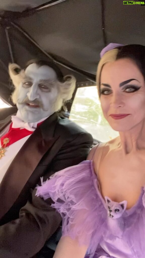 Sheri Moon Zombie Instagram - #TheMunsters is out today on @Netflix 💜 Here is a little behind the scenes action with me and @mrdanielroebuck heading to set. #lilymunster #thecount #robzombie #jeffdanielphillips