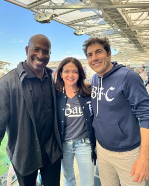 Sheryl Sandberg Instagram - @wearebayfc won our first @nwsl match in history!! I could not be prouder of our players for the grit, determination, and skill they showed on the pitch.
 
Having a hometown women’s soccer team to root for is a dream come true for me, @tom_bernthal, and our family (especially our daughters). It’s been really exciting to help bring it to life in partnership with Alan Waxman and David Stiepleman from @sixthstreetpartners and our founding football four @bchastain6, @leslieosborne12, @daniellevslaton, and @alywagner.

#BayFC is one team representing all 9 Bay Area counties. It was incredible to see Bay FC fans from all over the Bay Area at the game to support our team’s historic inaugural season. The energy — from the team, coaches, and fans — is unstoppable. We’re just getting started!

#BLegendary #WeCameToPlay #LAvBAY