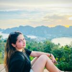 Shreema Bhattacherjee Instagram - Chasing sunsets and sipping on sunshine.🌞🏖️🌊 #sunset #phiphiisland #phiphiviewpoint #blessed #omnamahshivaya