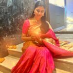 Shyamala Instagram - #diwali 2023 🪔💣🎇. Saree : @pattusareeswholesale