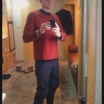 Simon Pegg Instagram - Star Trek ‘09 is 15 years old! To celebrate here’s the first ever selfie I took of myself in my original uniform, in my trailer on the @paramountpics lot in LA in 2008. If you hear any news about the fourth film in the Kelvin timeline, let me know #redshirtsneversaydie 🖖🏻❤️