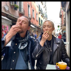 Simon Pegg Instagram - Three years ago. Eating mouth watering pastries in Venice with @pom.klementieff.

📷 @katharynmann