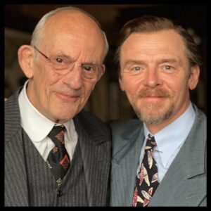 Simon Pegg Instagram - Whoever said, don’t meet your heroes, never worked with this man. Such a pleasure to work with the great @mrchristopherlloyd on Nandor Fodor and the Talking Mongoose. ❤️