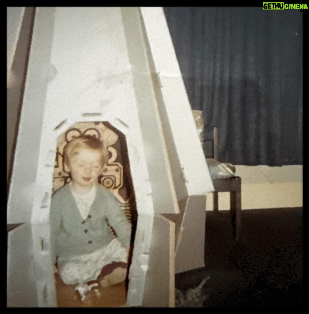 Simon Pegg Instagram - Every journey has a first step. Me, sitting in a cardboard spaceship in 1973. 🚀