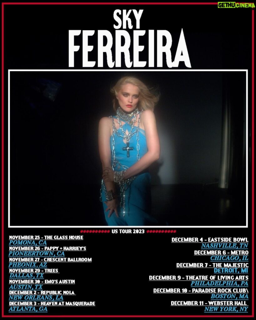 Sky Ferreira Instagram - US & UK TOUR DATES! ALL DATES & TICKETS IN BIO. SEE YOU SOON 💋