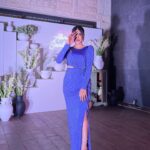 Soheir Salah Instagram - 🤍🩵 الفستان من @danida_dantella ميك اب وشعر @masa_beauty_center @alkoafer_hassan