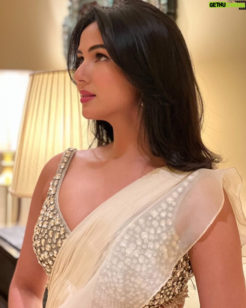 Sonal Chauhan Instagram - Living my vanilla dreams in the beautiful saree by @kavitaaroracouture 🤍🕊️🤍 Which one do you like the best? . . . . . . . . . . . HMU @sandysvanitydrama Saree @kavitaaroracouture #sonalchauhan #love #sonalchauhanstylefiles
