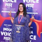 Sonal Kaushal Instagram – 💙 Talent se bhari ek shaam 💗 @indiavoicefest 🎙️
Outfit by @tbwbyurvidama