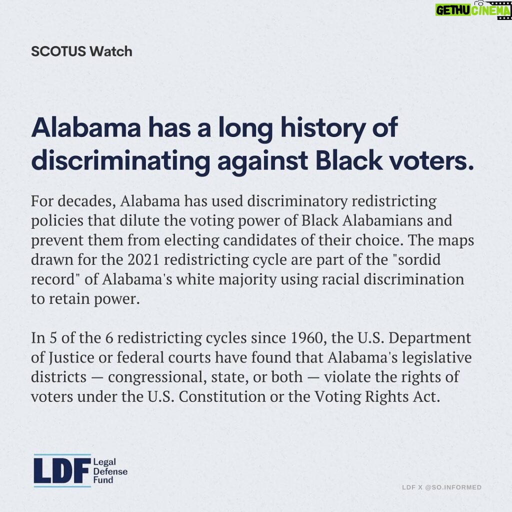 Sonequa Martin-Green Instagram - Alright y’all. So last week, the Supreme Court heard oral arguments in Merrill v. Milligan. This case centers on discriminatory redistricting practices in Alabama, which could have a widespread effect across the US. @NAACP_LDF and @So.Informed teamed up to share more about the case, how gerrymandered redistricting can dilute the power of Black voters, and why we must protect voting rights and fight for fair maps. It’s a lot to read but please, swipe. 🖤
