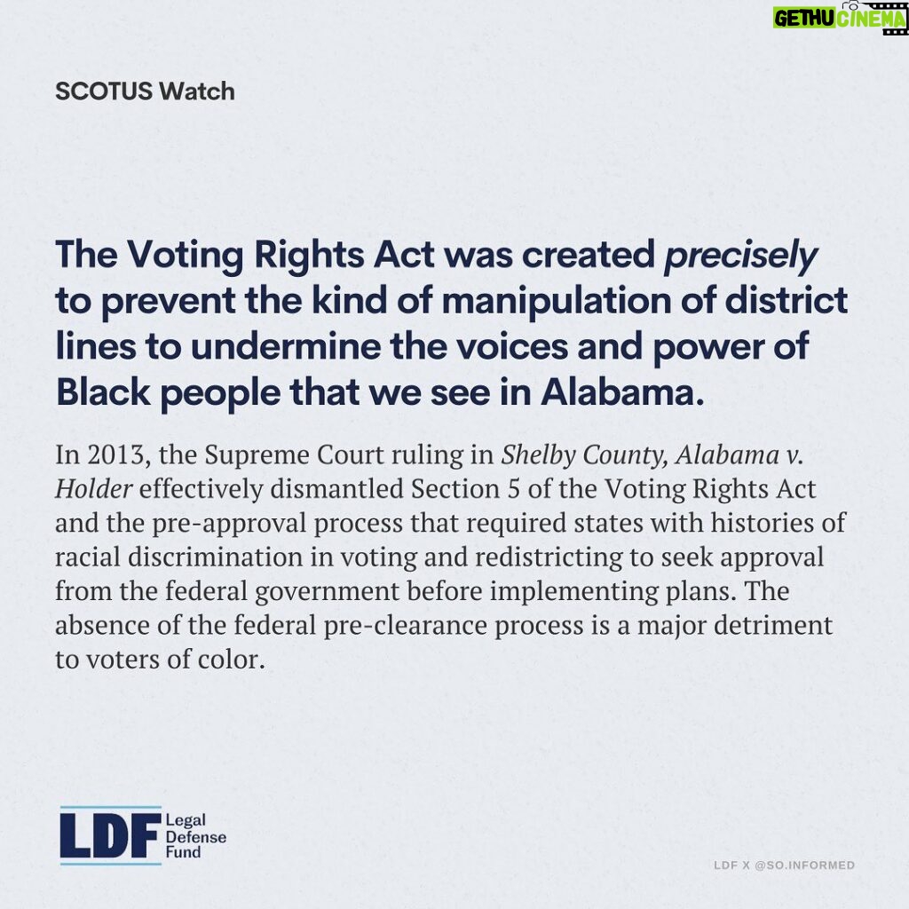 Sonequa Martin-Green Instagram - Alright y’all. So last week, the Supreme Court heard oral arguments in Merrill v. Milligan. This case centers on discriminatory redistricting practices in Alabama, which could have a widespread effect across the US. @NAACP_LDF and @So.Informed teamed up to share more about the case, how gerrymandered redistricting can dilute the power of Black voters, and why we must protect voting rights and fight for fair maps. It’s a lot to read but please, swipe. 🖤