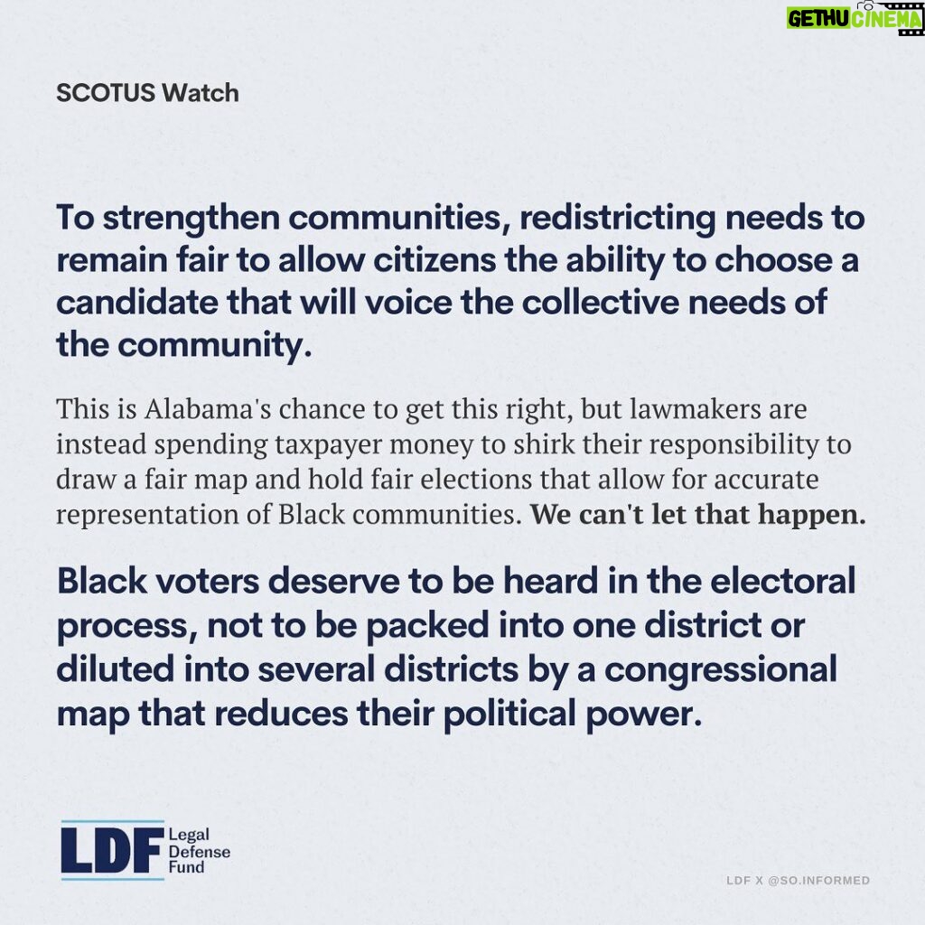 Sonequa Martin-Green Instagram - Alright y’all. So last week, the Supreme Court heard oral arguments in Merrill v. Milligan. This case centers on discriminatory redistricting practices in Alabama, which could have a widespread effect across the US. @NAACP_LDF and @So.Informed teamed up to share more about the case, how gerrymandered redistricting can dilute the power of Black voters, and why we must protect voting rights and fight for fair maps. It’s a lot to read but please, swipe. 🖤