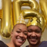 Sonequa Martin-Green Instagram - It was a joy, as always, to bring in the new year celebrating you my beloved. The fact that you’re a New Years baby makes perfect sense because you always bring a fresh perspective to life. I love you. (And thank you for playing along with me and holding your nephew’s clock with the time you were born for this picture. I had to do it. 🥰🤪😄) #happybirthday #happynewyear #sisters