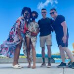 Sonequa Martin-Green Instagram – Me and my gorgeous sisterrrrrr and show fam  after a little Bahamian adventure 💙☀️ #startrekcruise