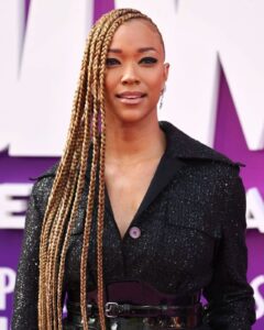 Sonequa Martin-Green Instagram - 💫 SPACE JAM: A NEW LEGACY 💫 The Premiere Event ____________________________ Dress: St. John • @stjohn Jewelry: D’Orazio • @doraziopr Shoes: YSL • @ysl Clutch: Lala Lexa • @lalalexa Makeup: @gregoryarlt Braids: @nik_nak_does_hair Cut Design: @drod30_ Styling: @daniandemmastyle Arm Candy: @iamkenricgreen ____________________________ #wow #ohwhatanight #moviepremiere #spacejamanewlegacy #july16 #thankyouYeshua