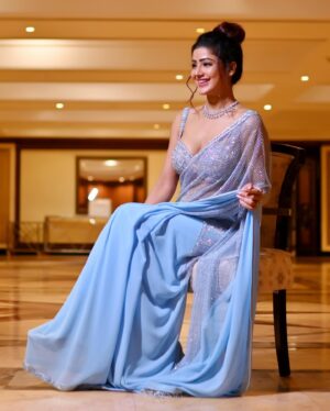 Soniya Bansal Instagram - Be who you are and say what you feel, because those who mind don't matter, and those who matter don't mind.  Credits for saree

Outfit @kaaishabyshalini
Hand accessories @aquamarine_jewellery
Neckpiece @rubans.in @oakpinionpr
Styled by @shru_birla