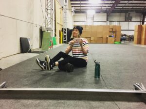 Sophia di Martino Instagram - #tbt Feb 2020 in the @marvelstudios stunt gym. The very beginning of my @officialloki journey and 4 months postpartum! Hopeful, naive and VERY unfit! The incredible @sarah__irwin and the rest of the amazing stunt team had quite a job on their hands getting me into shape! 💚@disneyplus @marvelstudios