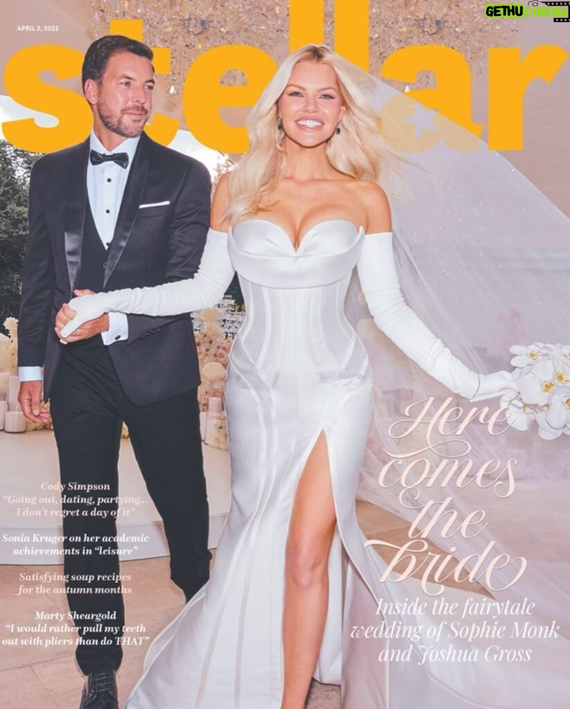 Sophie Monk Instagram - I HAVE A HUBBY! 😃We eloped-ish at home. I can’t believe I met him on a plane! It’s crazy. Best flight of my life! I really do believe everything happens for a reason. I love you @joshuargross thanks for putting up with how messy, disorganised and lazy I am. Youre my best friend in the world AND you are welcome for how hilarious my jokes are and how I absolutely smash you in Xbox F1! We’re both lucky 🤪 it’s in @stellarmag tomorrow if you wanna check it out ♥️