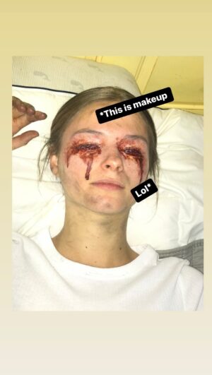 Stefanie Scott Instagram - viewer discretion advised 🫠😁. ***this is MAKEUP. from film “the last thing Mary saw”