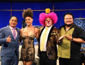 Stormi Maya Instagram - Last Night Filming for the @nochesconplatanito tv show in Los Angeles with actor @tasteofadrian !! Talking about my music and upcoming movie @hustlersmovie ! Hilarious Spanish Comedy and Interviews . @canalestrellatv
•
Makeup @avemonsters 
Dress @dollskill #dollskill •
#stormimaya #hustlersmovie #estrellatv #spanish #latin #latino #nochesconplatanito #actress