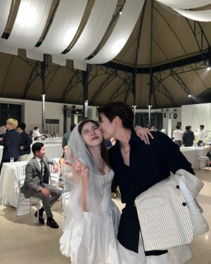 Suppasit Jongcheveevat Instagram - Cheers to love, laughter, and happily ever after! Wishing Jom and Ta a lifetime of joy and bliss 💍✨
