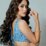 Swastima Khadka Instagram - For the song release 🩵 Creative director @meiilanvisualarts Photographed by @aaryan.jpeg Wearing @siwangiofficial Makeup @lowenbeauty Hair @hairartistdurga Jewelry @ganapatijewellersnp