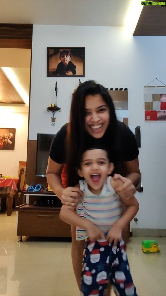 Swetha Changappa Instagram - Time flies. N my son @jiyaan_aiyappa is growing up so fast🧿 mother and son bond is the best in the world 🧿😍 It's been one year since we recorded this.❤️ Found it in Instagram draft. Sharing it 😍