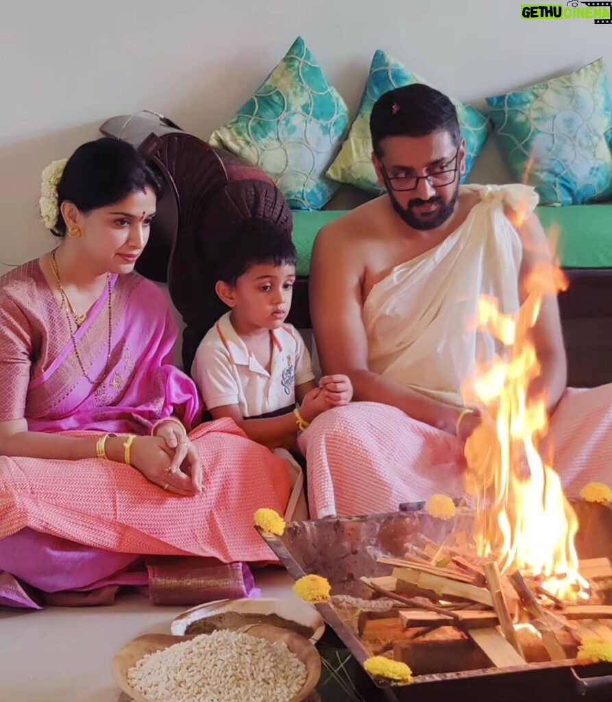Swetha Changappa Instagram - Family ❤️ 🧿🧿🧿 “Family is the heart of a home.”❤️🧿🧿🧿 @jiyaan_aiyappa @kiranappachu