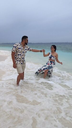 Swetha Changappa Instagram - My favourite ❤️🧿

Dear hubby @kiranappachu
“Thanks for joining me on this lifetime journey! ❤️🧿🧿🧿

Celebrating anniversary month