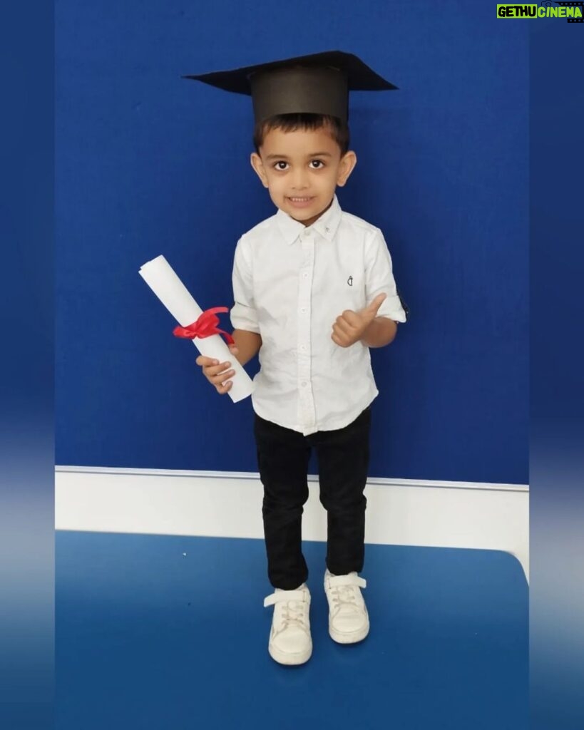 Swetha Changappa Instagram - My only source of happiness 🧿💕 My son @jiyaan_aiyappa🧿graduated from pre nursery to nursery ❤️ Feels sooo happy to witness his milestones❤️🧿 Proud mother ❤️